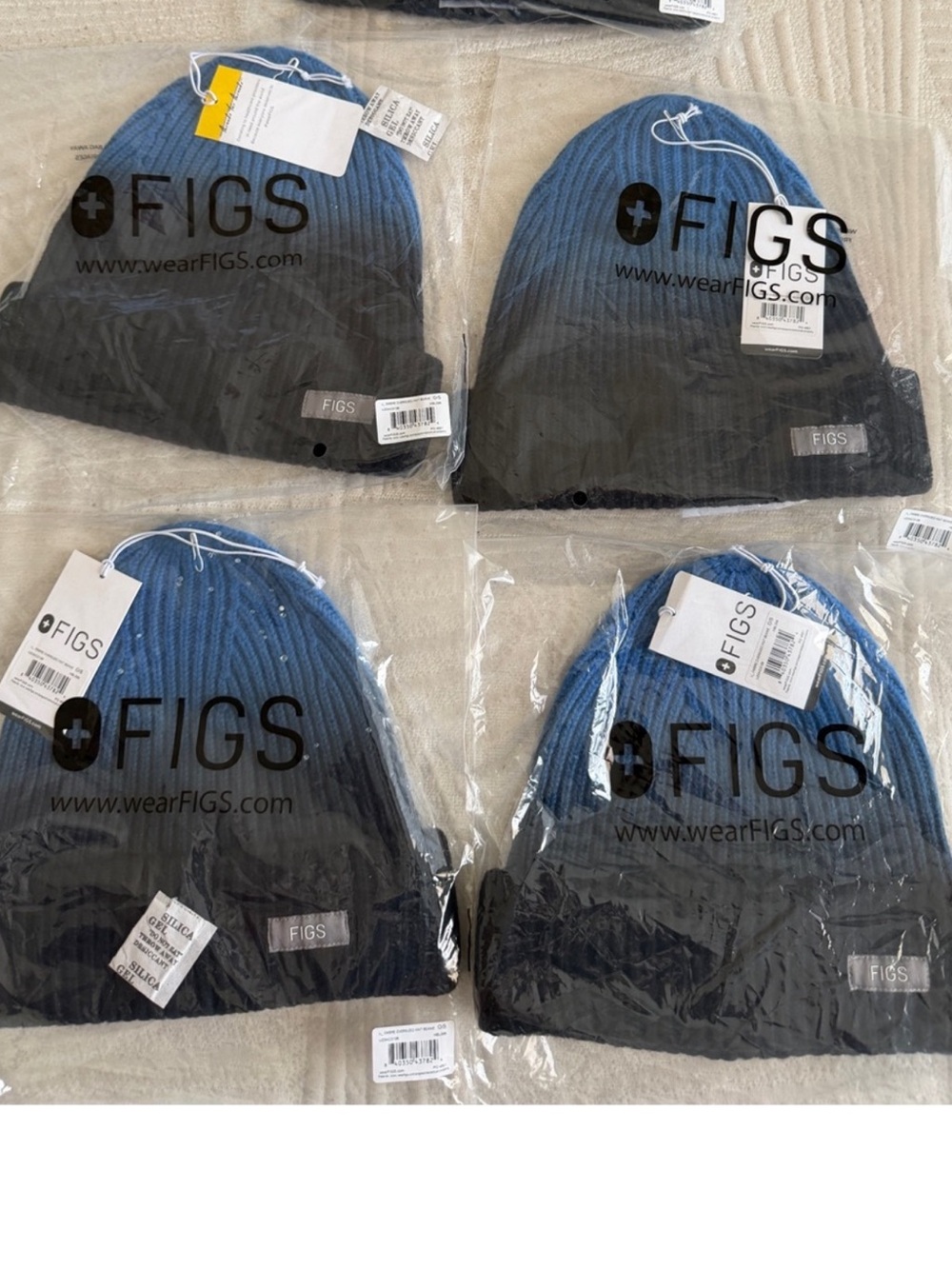 FIGS Two-Tone Blue & Black Beanie (Lot of 4)